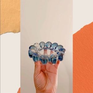 Glass Stained Ash Tray Blue